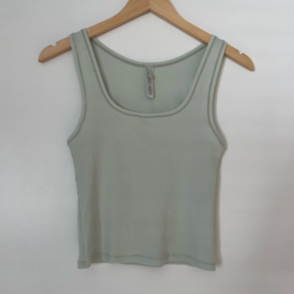SKIMS Sage Green Ribbed Scoop Tank